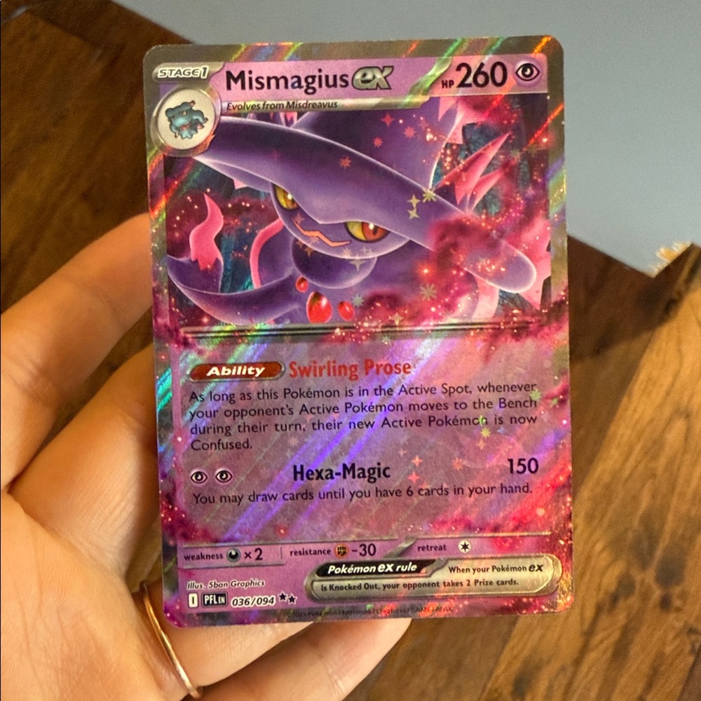Mismagius EX Pokémon Card 036/094 Double Rare Full Art Phantasmal Flames